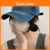 Letter Korean R Embroidered Denim Baseball Cap Widebrim Adjustable Hat Summer