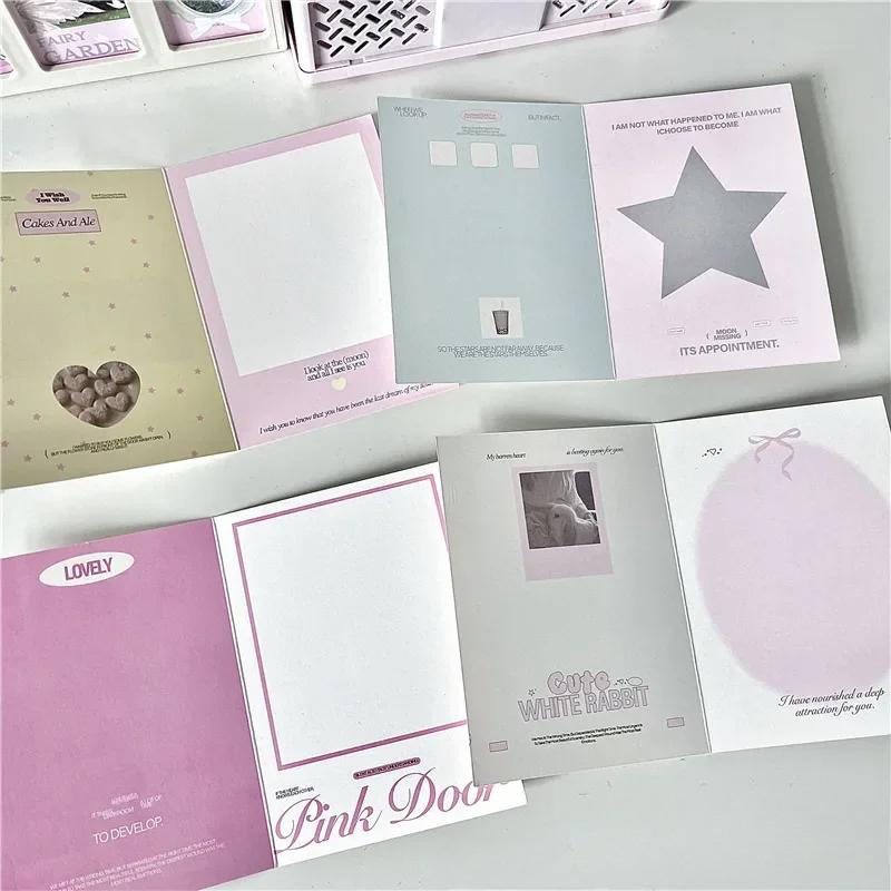 30 шт., микс, девушка, розовый, секрет, складная задняя карта, Kpop Idol, 3 дюйма, фотокарточка, сделай сам, упаковка, декор, защитный, фиксированный картон