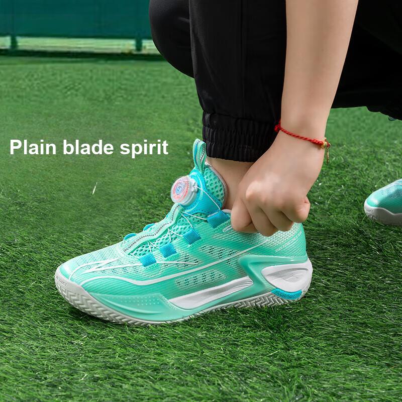 Баскетбольные кроссовки Li Ning Kids с логотипом и буквами, нескользящие, износостойкие, с низким верхом, детские баскетбольные кроссовки прозрачно-водно-зеленого цвета YKBU075-5