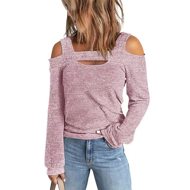 Euro Style Long Sleeve T Shirt For Women With French Cashmere And Padded Patchwork For Casual Streetwear