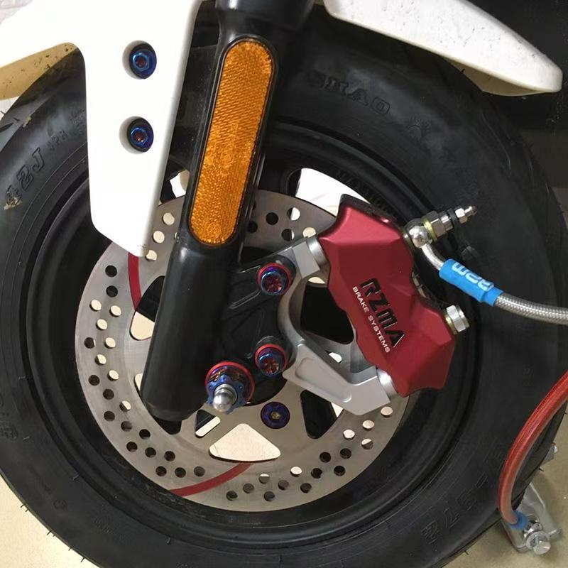 Motorcycle Brake Calipers Disc Brake Pumps Small Radiation Four Piston CNC Anodized 3D Furried for Modification