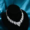 Zircon Earrings Shining Necklace Wedding Party Rhinestone Jewelry Set  Banquet
