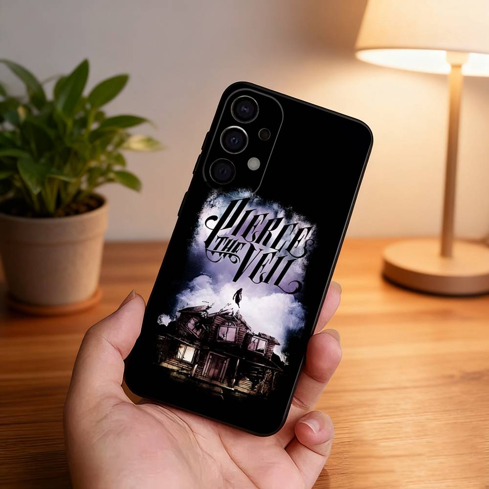 P-Pierce The Veil Band Phone Case For Samsung S26,S25,S24,21,22,23,30,Ultra,20,Plus,Note,10,9,Black soft silicone case