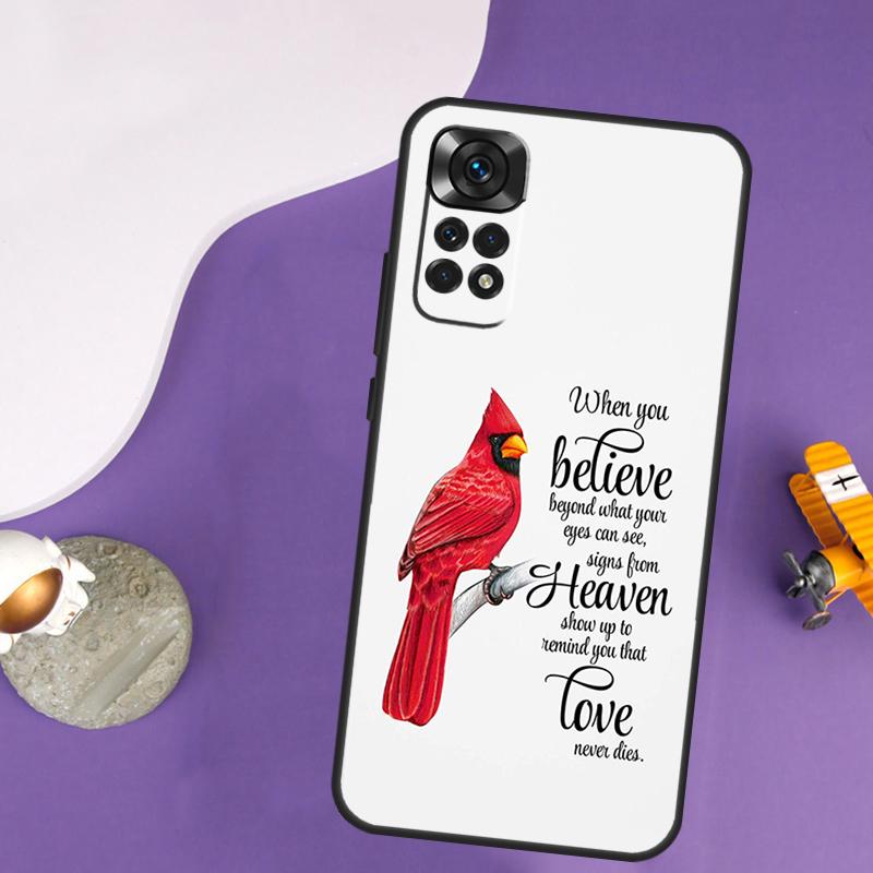 Красный Кардинал Чехол для Птицы Для Xiaomi Redmi Note 13 Pro 14 12 9 10 11 Pro 10S 11S 12S Redmi 10C 13C 14C 12C Обложка