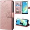 Case for Samsung Galaxy A16 5G/4G - BOOLING - Shockproof PU Leather Pink Oriental Spiritual Pattern