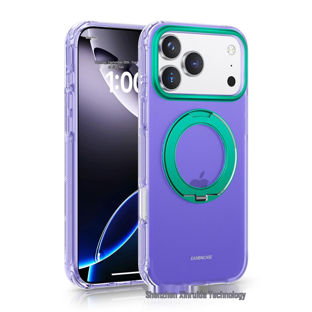 Чехол для iPhone 17 Pro Max: Чехол Color Block с магнитной подставкой-аэроподушкой, защита от падений для iPhone 16 Pro