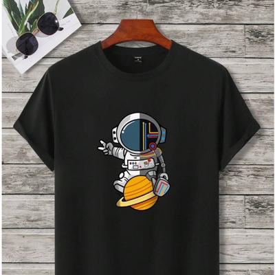Новая летняя мужская модная футболка, креативная мужская футболка с принтом астронавта и планеты, топ