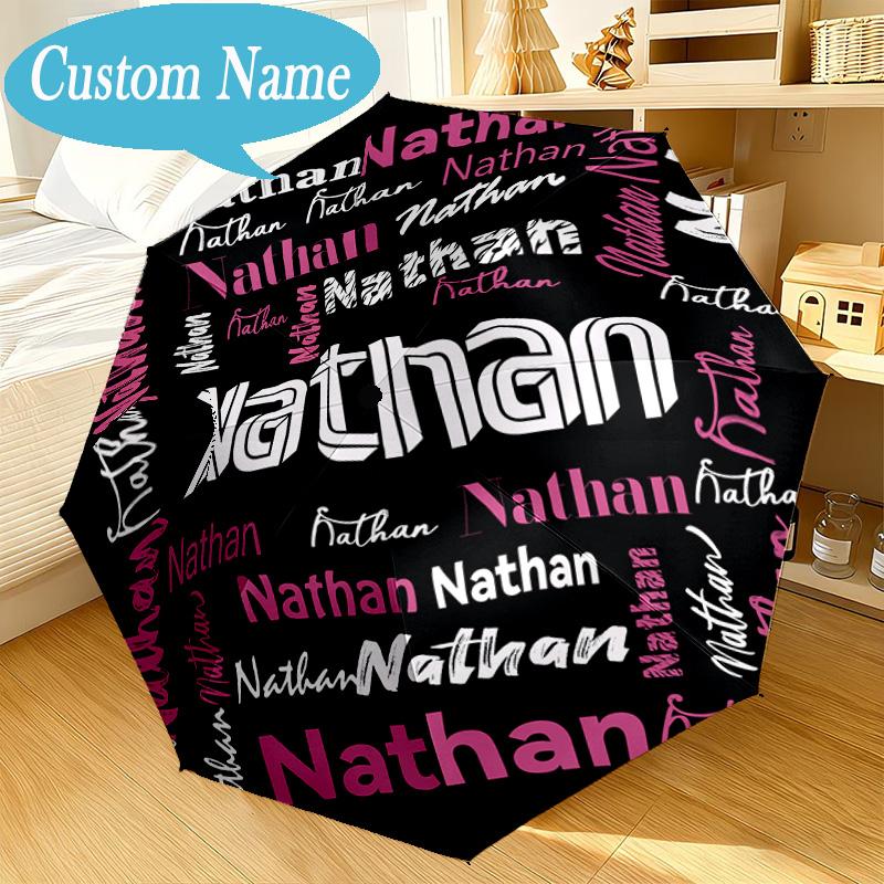 Custom Name Umbrella Your Name Art Design Umbrella 8-Frame for Travel, Camping, Casual Lightweight Portable, Essential for Family Gifts