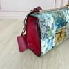 [Pre-Owned] Padlock Metal Lock Buckle Bag GG Blooms Logo Geranium Print Canvas And Leather Box Bag Chain Shoulder Crossbody Bag S - Very Good #1YDVWPF