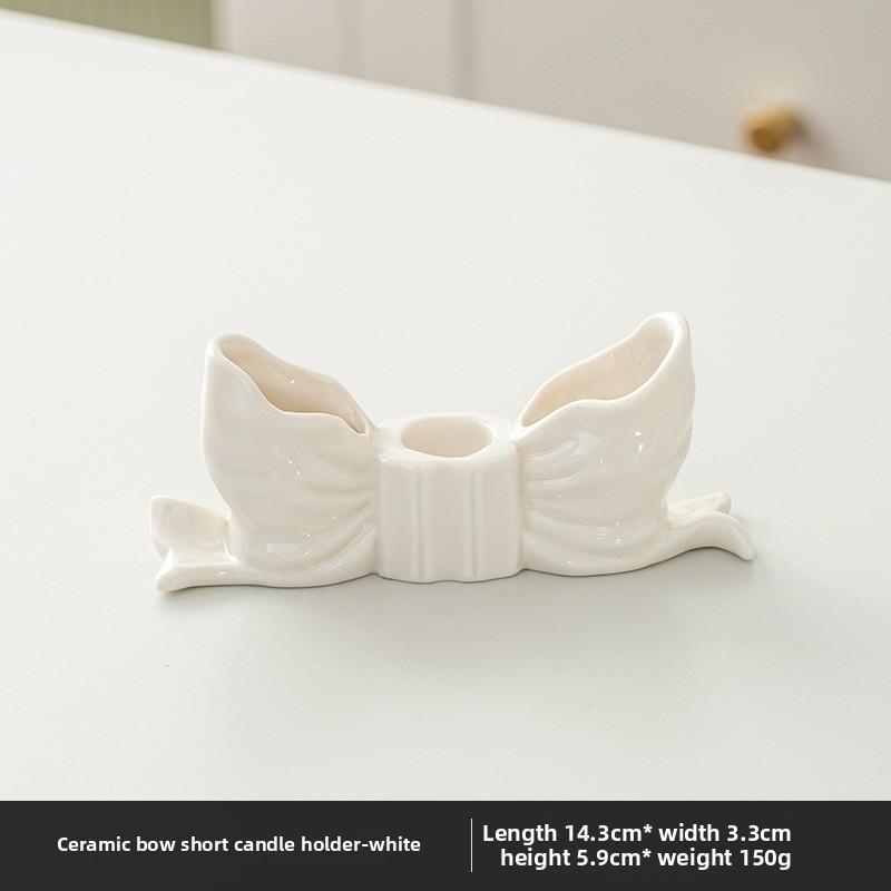 Elegant Bow Candle Holder European Romantic Wedding Decoration Candlestick Holder Creative Home Decor Aromatherapy Candle Stand