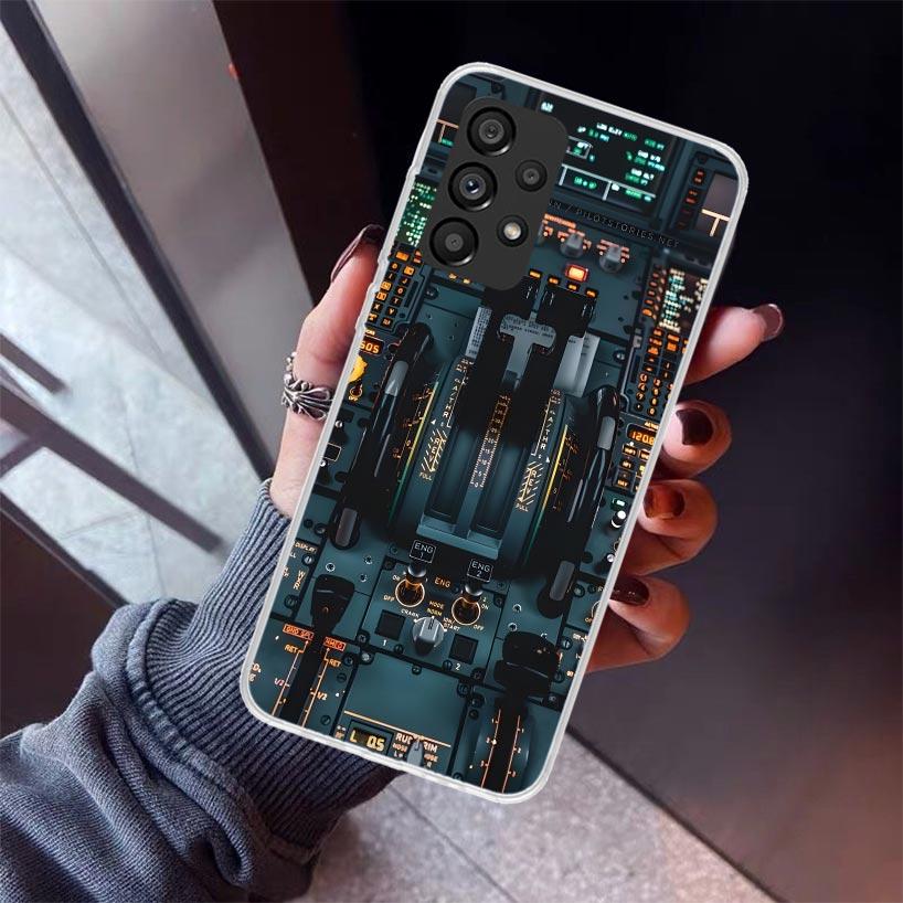 Авиация Самолет Пилот Кабина Телефонный Чехол Для Samsung Galaxy A12 A52S A42 A32 A22 A51 A50 Note 20 Ultra 10 S10 Plus A71 A70 A3