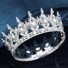 Baroque Round Crown for Bridal Wedding Royal Queen King Tiara Birthday Party Performance Head Accessories Diadem Jewelry
