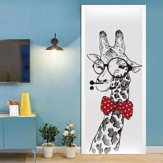 3D съемные стикеры на дверь с пейзажем Vinilos Para Puertas Клеящиеся обои Художественные фрески для дверей Библиотека Современный декор для дома