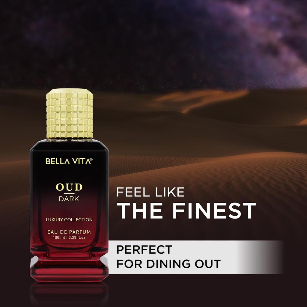 Bella Vita Luxury Men Oud Dark Eau De Parfum 100 Ml Long Lasting Woody Musky Fragrance Perfume for Men
