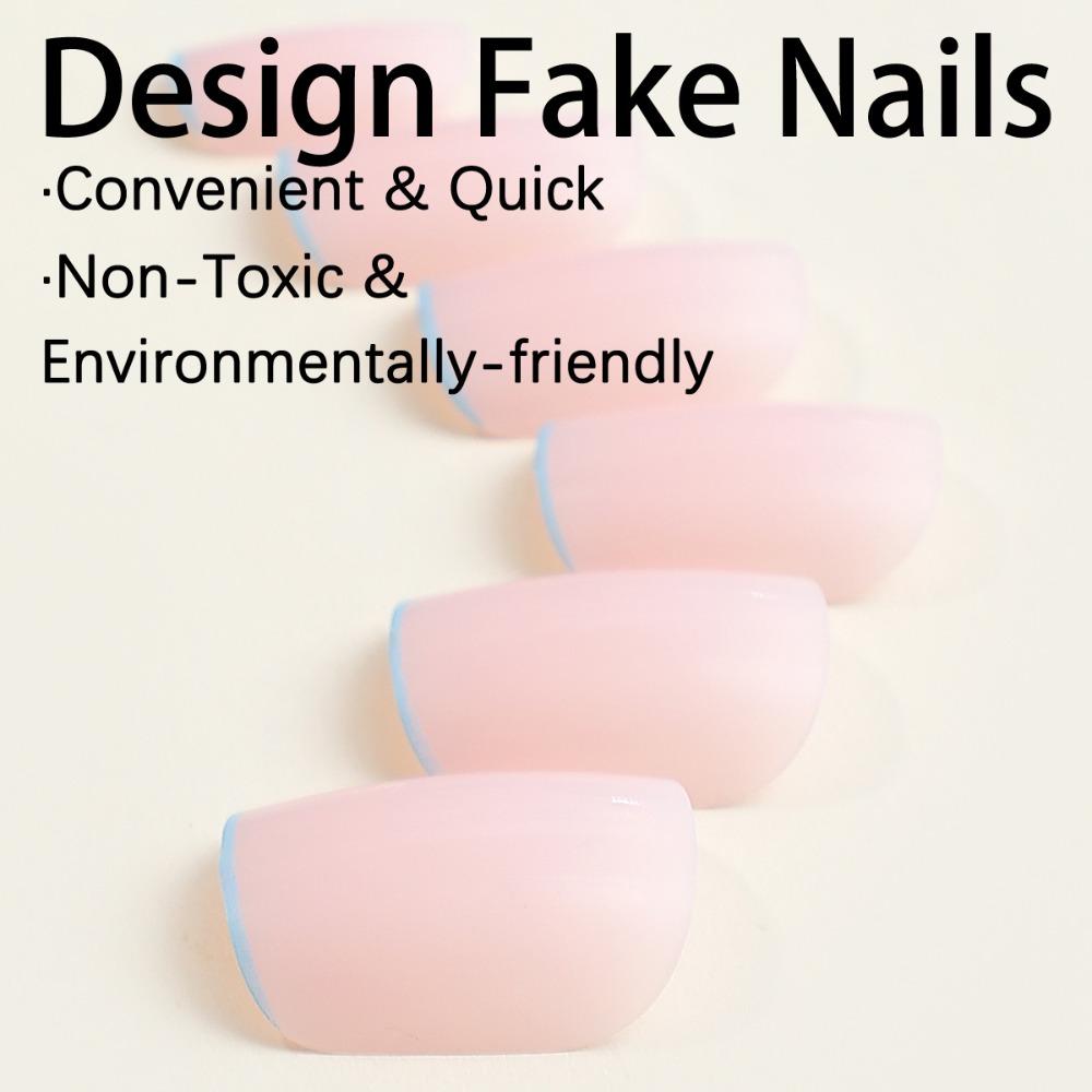 Wearable Manicure Ballerina False Nail Square Head Nail Tips Waterproof Press On Nails Girl