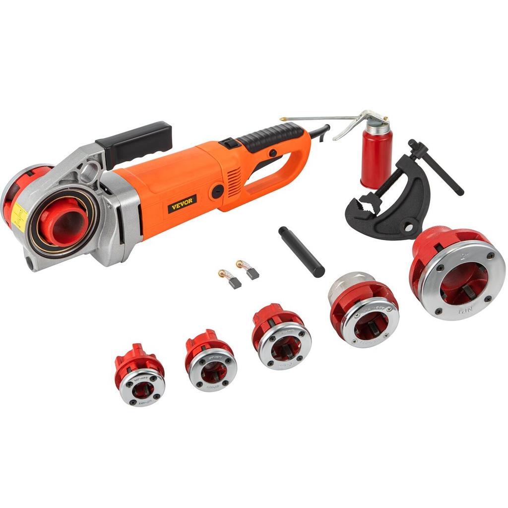 Electric Pipe Threader, 2300W Pipe Threading Machine, Heavy-Duty Hand-Held Power Drive Kit, 220V Pipe Threader Machine, Portable Pipe Threader with 6