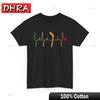 Ice Hockey Shirt Hockey Stick Heartbeat Winter Sports Lovers Shirt Retro Aesthetic Casual Tshirts Bold Edgy Minimalist Clothing
