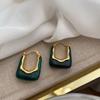 French Retro High-End Hemming Resin Earrings Design Sense Personality Fashion Temperament Earrings