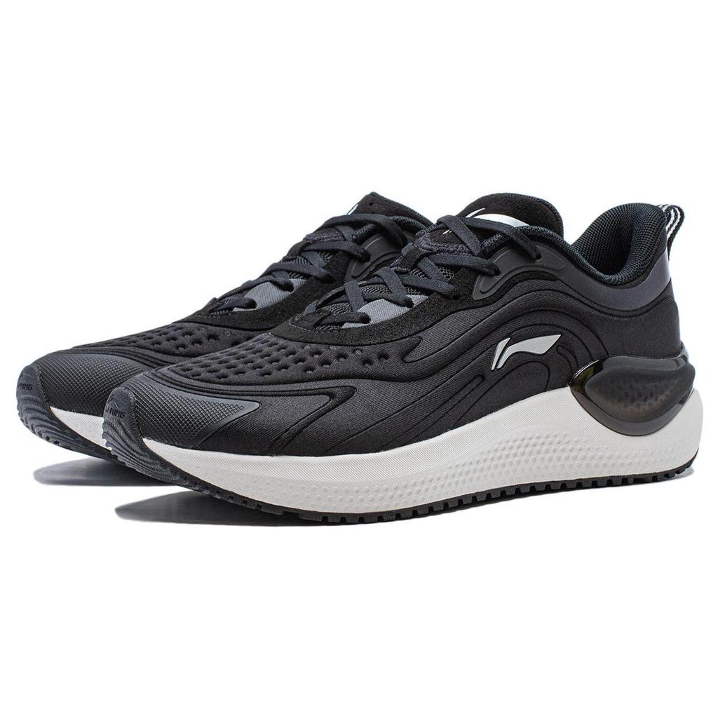 Li Ning Амортизация, Износостойкие Низкие Беговые Кроссовки Женские Черные ARST042-1