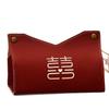 Good Things Happen Wedding Celebration Tissue Holder - Chinese Style Red Decorative Tissue Box for Living Room