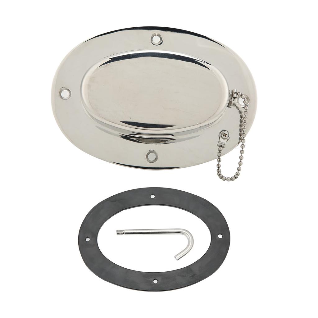 304 Stainless Steel Chain Deck Pipe with Rubber Gasket 6.32x4.47in Base 4.3x2.31in Hole Marine Yacht Accessories