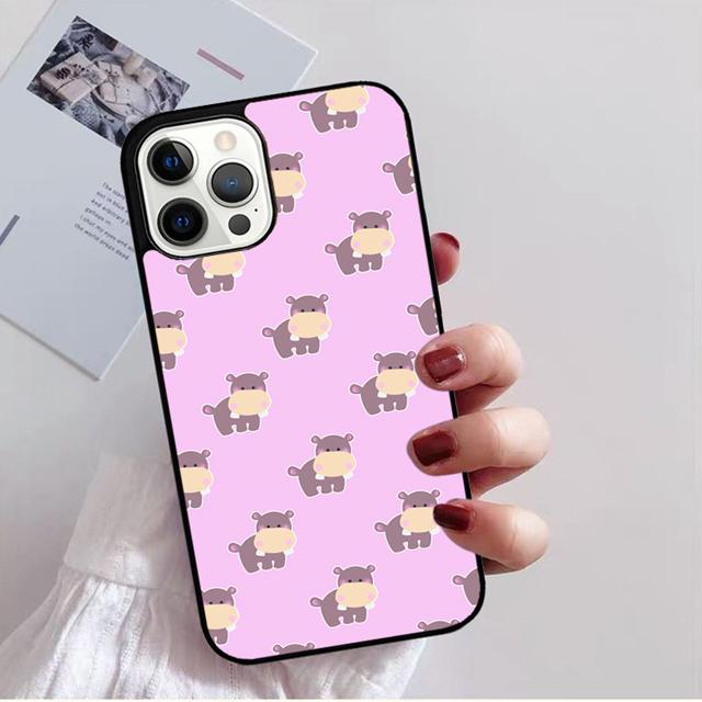 Чехол на заднюю панель телефона с рисунком из мультяшных бегемотов для iPhone 17 Air 16 15 14 13 11 12 Pro Max Plus Shell Coque