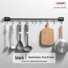 Stainless Steel No-Drill Wall-Mounted Kitchen & Bathroom Utensil Rack with Movable Hooks