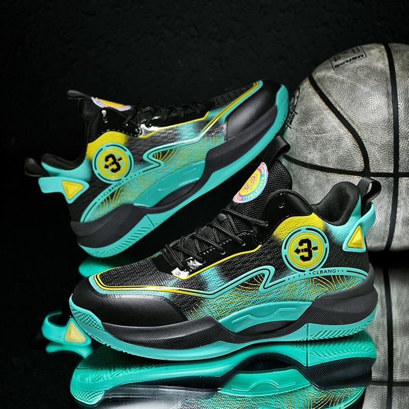 New Basketball Shoes Boots Student Mesh Sports Running Shoes Adolescent Primary School Students Actual Combat Cement Ground Men