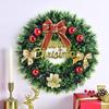 Merry Christmas Door Wreath Artificial Garland Indoor Outdoor Xmas with Flower Ball Ornaments for