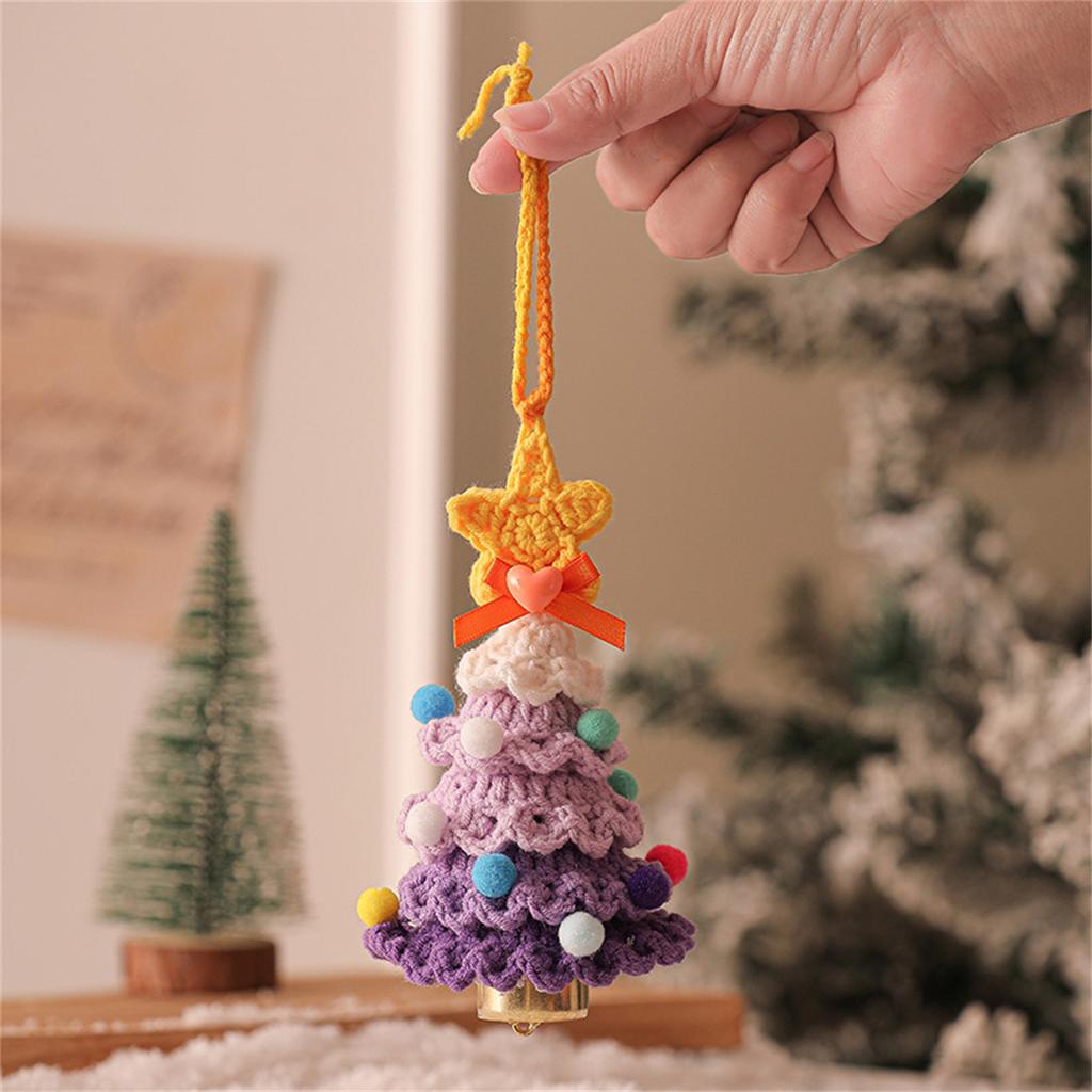 2025 New Bell Birthday Tree Pendant Wool Crocheted Finished Birthday Car Pendant Birthday Tree Small Gift
