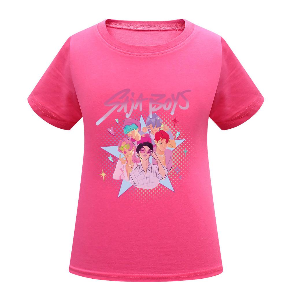 Kids Girls Anime Cartoon K-POP Rumi Zoey Mira Printed Casual Short Sleeves T-Shirt Top