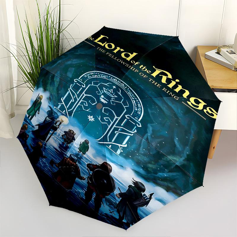 1pc The Lord of the Rings Fellowship of the Ring Automatic Folding Umbrella - Compact 8-Rib Design, Durable Plastic & Iron1026L