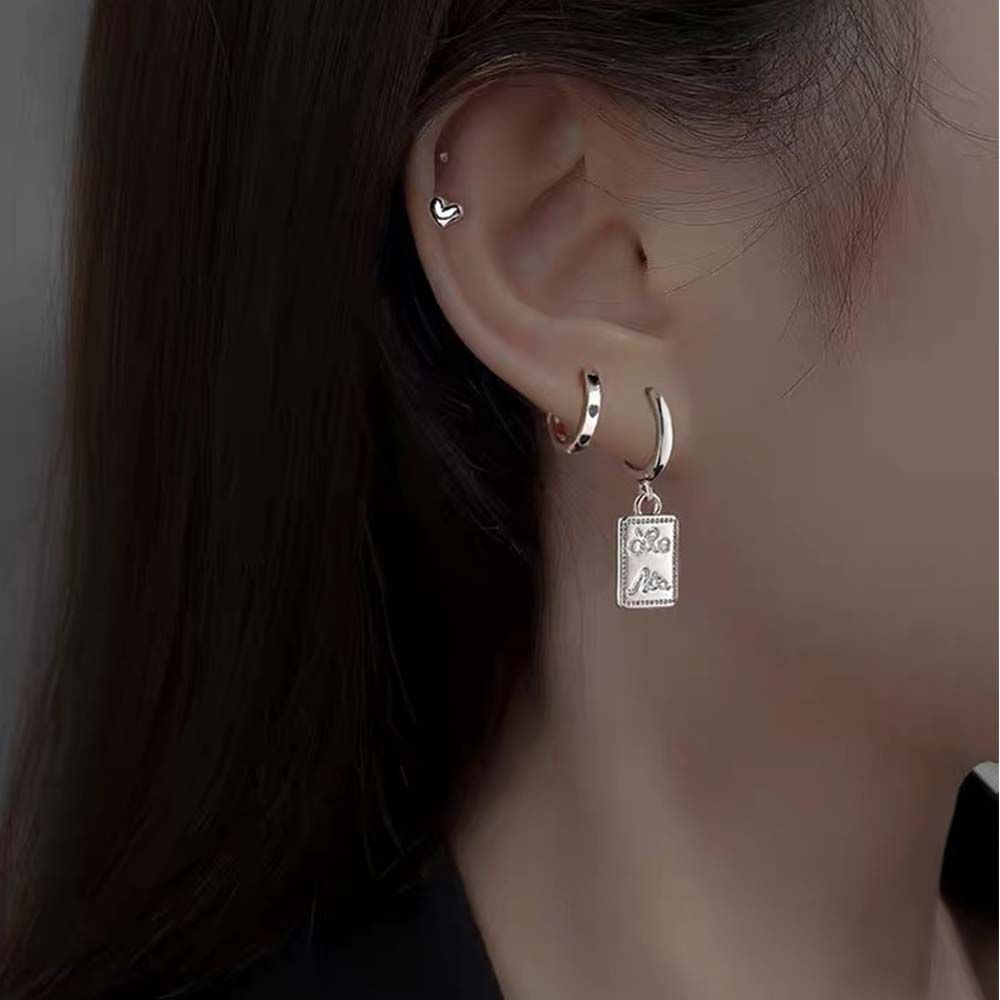 Zinc Zinc Alloy Girls Gift Korean Style Earrings Heart Ear Stud Women's Earring set Geometric Stud  Earrings