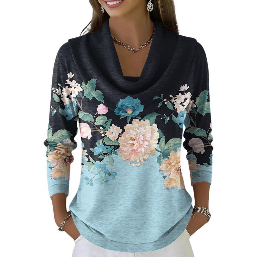 Женский повседневный и модный свитер с круглым вырезом, длинными рукавами и принтом