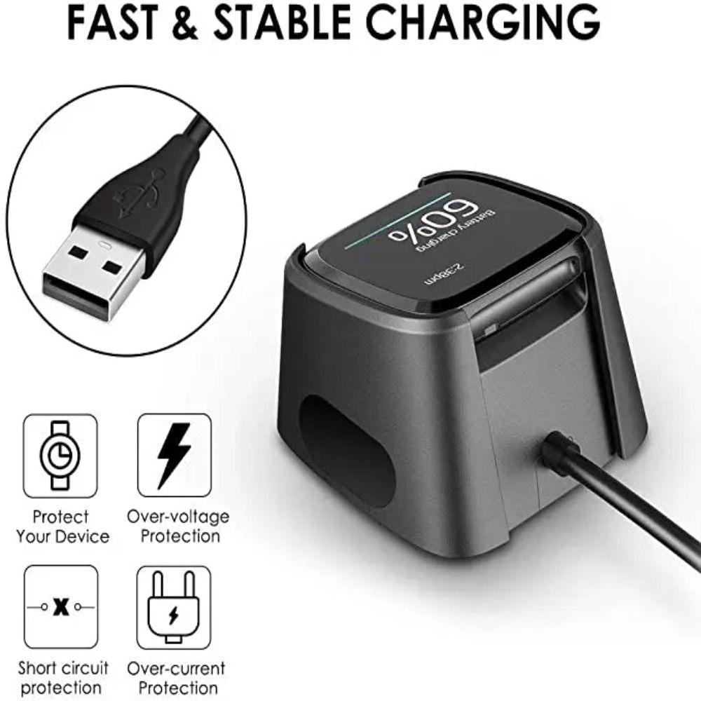 Compact Plug Charger Dock Fast Charging Smartwatch Accessories for Fitbit Versa 4/3/lite