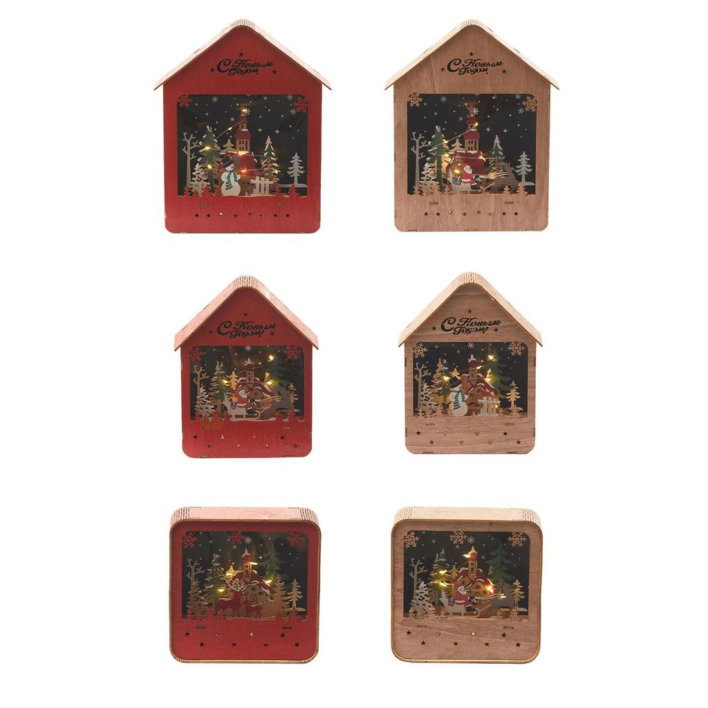 Christmas Village House Birthday Gift Glowing Log Cabin for Holiday Party