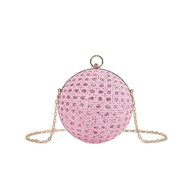 Dinner Personality Trend New 2025 European and American Fashion Diamond-encrusted Shoulder Bag Women's Messenger Chain Round Ball Small Round Bag