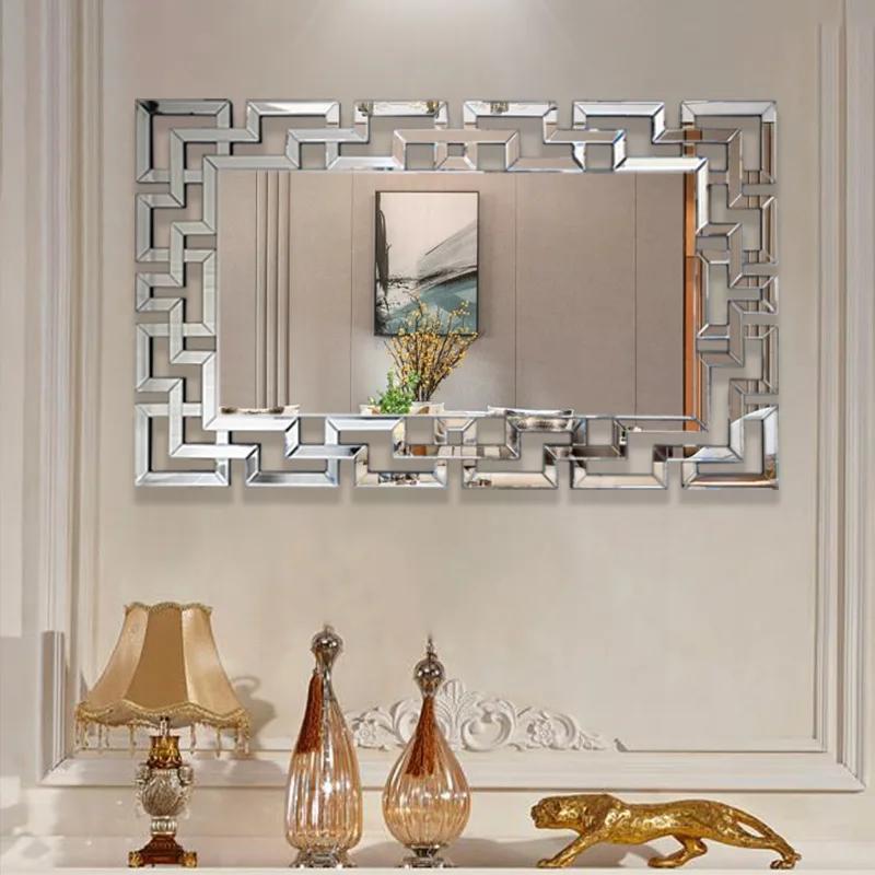 Высококачественное настенное декоративное зеркало с серебряными полированными ажурными зеркалами для домашнего отеля