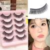 Cosplay Black Thin Full Strip False Eyelashes with Cotton Stem - 009 Natural Style for Double Eyelids