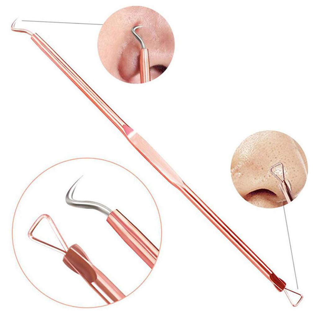 4 шт./компл. иглы для удаления угрей, набор инструментов, зажим для прыщей, средство для выдавливания прыщей, прыщей, черный