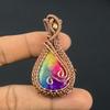 Rainbow Solar Quartz 999 Copper Wire Wrapped Pendant, Handmade Gemstone Pendant Jewelry, Gifts For Wife Brand New Pendant