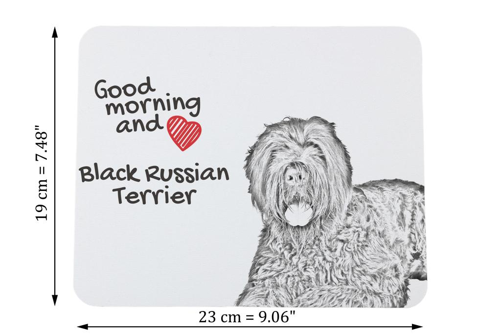 Black Russian Terrier, Chornyi Terrier - mouse pad with print, personalized dog-themed mouse pad, unique gadget for an office worker by Art-Dog brand