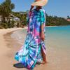 Модное платье в евро-американском стиле с принтом, пляжное платье Бали 2025: Повседневное пляжное кимоно для защиты от солнца