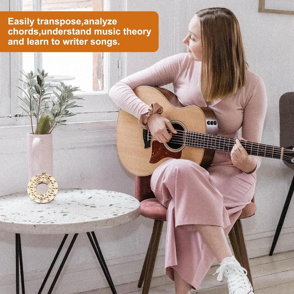 Деревянный инструмент для мелодии Круг квинтовых нот Инструмент для транспонирования музыки Колесо аккордов Музыканты Музыкальный автор песен Обучающий инструмент для нот Аккордовый ключ Знак