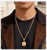 Vnox Ожерелье-кулон «Солнечные лучи» для мужчин, Позолоченная серая ссылка из нержавеющей стали, Модный ювелирный подарок для мужа, сына, отца