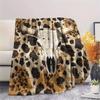 1Pc Western Cow Skull Print Flannel Blanket, High quality Comfortable for All Seasons, Home Decor, Warmth and Comfort, Perfect for Christmas Gifts