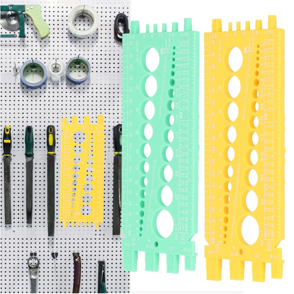 Инструмент для измерения болтов, пластиковый, интегрированный, портативный, дюймовая и миллиметровая шкала, резьбомер для гаек и болтов