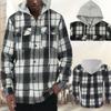 New Hooded Plaid Jacket for Men's Autumn  Winter Korean Version of Fashion Loose Warm Sports Hooded Jackets