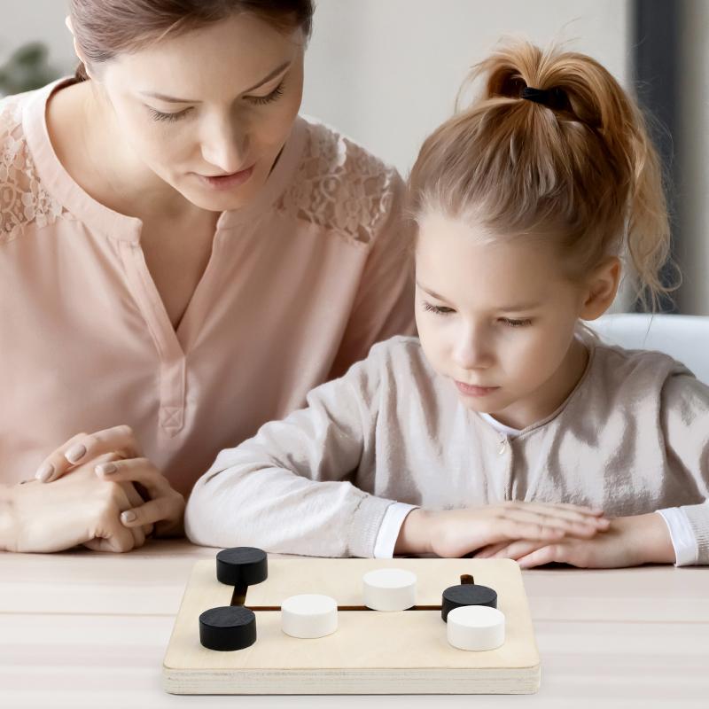 Монтессори Деревянные Игрушки Черно-Белые Боевые Шахматы Лабиринт Форм для Детей Логическое Мышление Активность Пазл Игрушка Настольная Игра