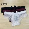 Stretchy Lace Underwear Women's Sexy Sheer Thong, Cheeky See Through Underwear, Skin-friendly Thong High Waist T Back Stretch Panties with Bow Women